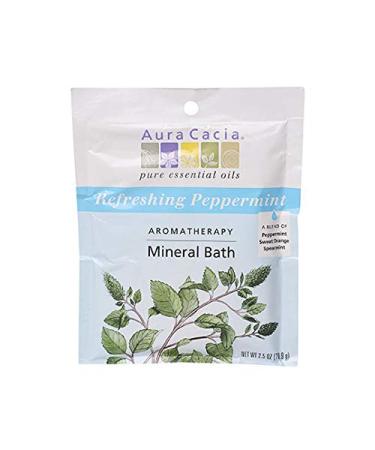 Aura Cacia Refreshing Peppermint Aromatherapy Mineral Bath | 2.5 oz. Packet