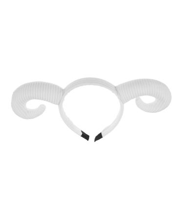 Gogogmee Sheep Horn Headband Head Band Halloween Decor Animal Headdress Halloween Hair Accessory Horn Hairband Funny Hairband Sheep Horn Hair Hoops Hair Decor Photo Prop Cotton White One Size White