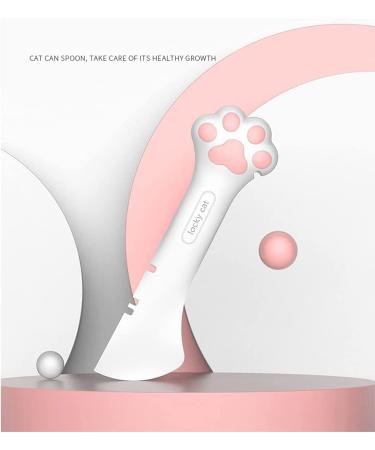 Lanyihome 2 in 1 Small Silicone Pet Food Spoon and Plastic Scoop for Dogs, Cats, Birds - White/Pink - Buy Online on SooperMarket.com