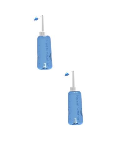 Healeved 2pcs Nasal Wash Bottle Sinus Rinse Irrigator Nasal Cleaning Bottle Nasal Irrigation Bottle Household Cleaner Plastic Cleaner 500ml Sinus Rinse Bottle 500ml Nasal Irrigator Suite Bluex2pcs 27X7.5CMx2pcs