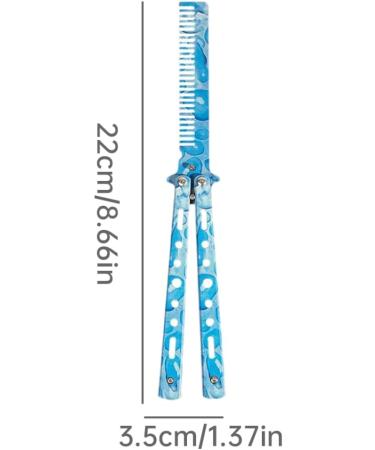 Comb Trainer Stainless Steel Unsharpened Slice Butterfly Training Comb for Beginner Aqua Blue Practice Comb Trainer - Buy Online on SooperMarket.com