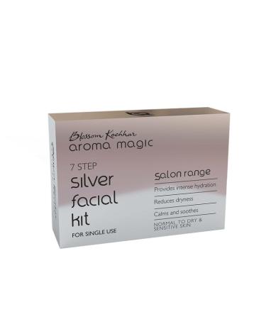 Aroma Magic Silver Facial Kit - 7 Steps Hydrating & Soothing Skincare Set for Dry & Sensitive Skin | Single Use | Radiant Glow - Buy Online on SooperMarket.com