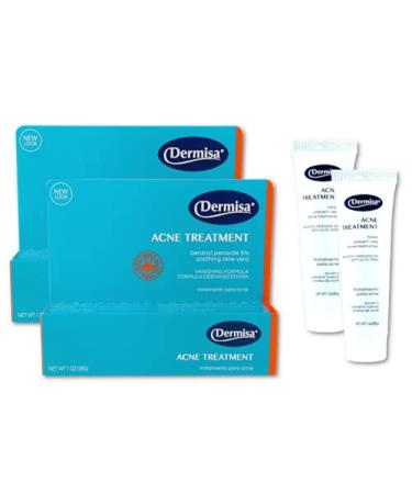 Dermisa Acne Treatment Cream with 5% Benzoyl Peroxide | Spot Treatment - Helps to Minimize Pimples  Acne & Prevent Future Breakouts | 5% Benzoyl Peroxide + Aloe Vera OZ | Fragrance Free  NO OIL  NO DYES  NO SULFATES  | 1...