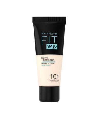 Maybelline New York Fit me! Matte & Poreless Make-up No. 101 True Ivory 30 ml 1 piece 30 ml (1 pack) 101 true ivory