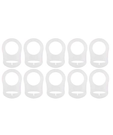 SouiWuzi 10pcs Baby Pacifier Holder Silicone Baby Dummy Pacifier Clip Soft Button Ring Pacifier Holder White