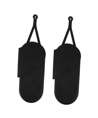 Gogogmee 2pcs Hanging Storage Pouch Hair Straightner Black Hair Rollers Storage Pouch 29.50X13.50X2.00CM Black