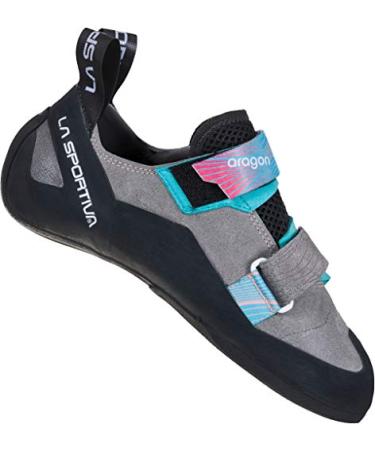 La Sportiva Womens Aragon Rock Climbing Shoes 7.5 Clay/Hibiscus