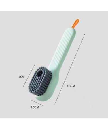 2 in 1 Multifunction Cleaning Brush Liquid Filled Laundry Brush Cleaning Brush with Soap Dispenser for Washing Clothes Shoes Suitable for Home Cleaning (White+Green) - Buy Online on SooperMarket.com