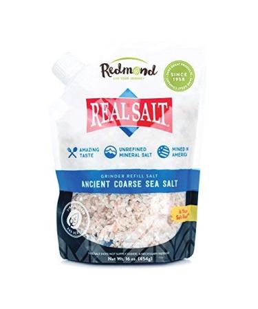 Redmond Real Sea Salt - Natural Unrefined Gluten Free Coarse, 16 Ounce Pouch (1 Pack) 1 Pound (Pack of 1)