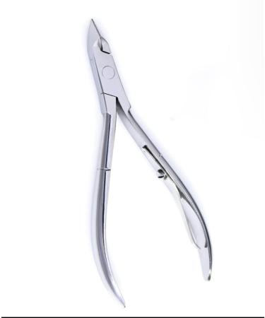 ProMax Professional Grade Cuticle Nipper / Cuticle Cutter / Cuticle Clipper Made of High Grade Stainless Steel Mirror Finish-Round Flat Pattern With Single Spring For Nail Art Tool and Manicure/Pedicure (Full Jaw Mirror Finish)10-10003