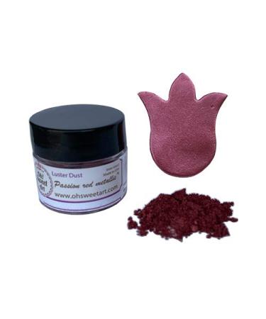 PASSION RED METALLIC LUSTER DUST (4 grams Container) By Oh! Sweet Art Corp