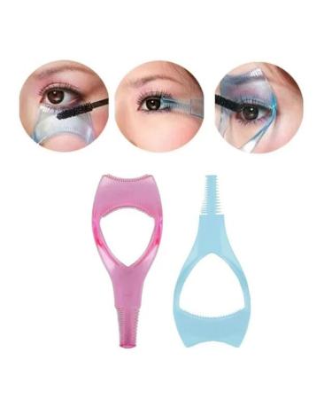 2 Pcs Multifunctional Eyelash Mascara Guard Eyelash Brush Tool 3 in 1 Plastic Mascara Applicator Guide Tool for Upper Lower Eye Lash Makeup Cosmetic Eyelash Tool Makeup Brushes and Tools