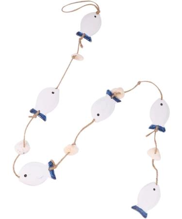 ABOOFAN 1 Pc Decor House Ornaments Wedding Ornament Fish Hanging Ornament Pendant Shell Wall Hanging Blue and White 102X4.2CM - Buy Online on SooperMarket.com