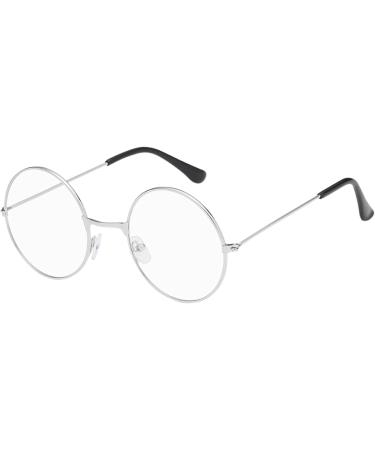 Children's Blue Light Filter Glasses - Prescription-Free Gaming & Computer Glasses (Z1103Z_1 Silver Oval Design) - Buy Online on SooperMarket.com