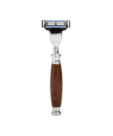 Union Razors SS4RZ Razor with Wood Handle - Brown