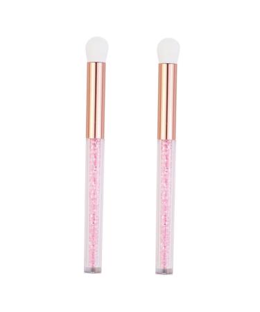 Baluue 2pcs Nose Brush Eyeshadow Brush Makeup Eyeshadow Lady Parts Eye Makeup Accessory Aluminum Tube Pink