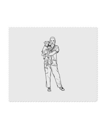 Azeeda 2 x 'Veterinarian Holding Dog' Microfiber Lens / Glasses Cleaning Cloths (LC00014757)