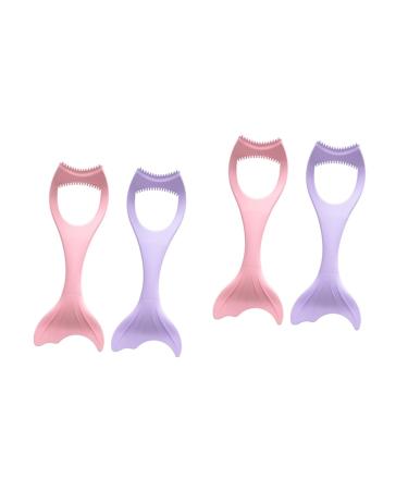 MAGICLULU 4 Pcs Mascara Brush Eyeshadow Eyeliner Make up Silcone Eyeliner Lipstick Girl Miss