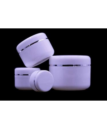 6 x Empty White Plastic Containers for Makeup | Travel Cosmetic Bottles with Screw Cap & PP Liner | Ideal for Eyeshadow Cream Lotion & Lip Balm (100g/3.4 oz) - Buy Online on SooperMarket.com