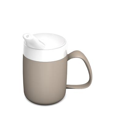 Ornamin mug with drinking trick with spout attachment linen