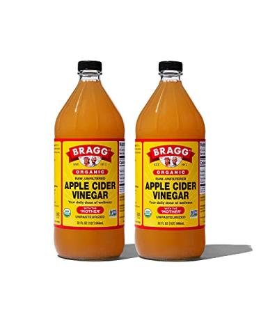 Bragg Organic Raw Unfiltered Apple Cider Vinegar, 32 fl.oz (Pack of 2)