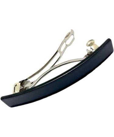 French Design Large Rectangular Hair Barrette Clip Pins - 2pcs Black 8CM - Buy Online on SooperMarket.com