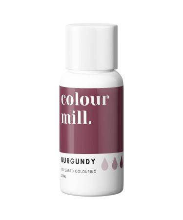 COLOUR MILL Oil Based Food Colouring 20ml Colours all Icings Chocolate Dough and more (Burgundy)