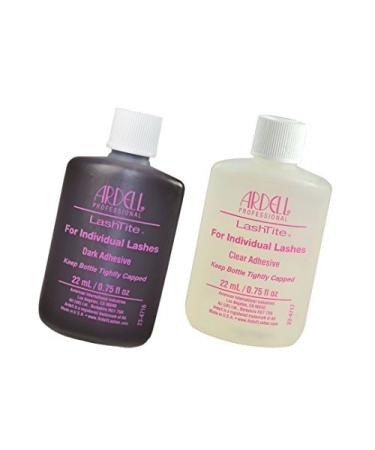 Ardell Lashtite Eyelash Adhesive DARK & CLEAR Glue Individual Lashes Individual Eyelash Adhesive Specially Formulated For Use With Duralash - Each Size 0.75 fl oz / 22ml