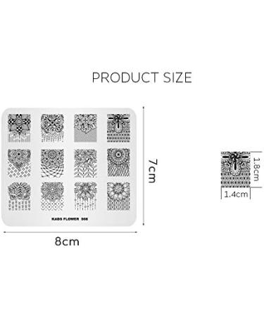 Alexnailart FL008 Nail Art Stamping Plate with Flower Design - Nail Art Tools - Buy Online on SooperMarket.com