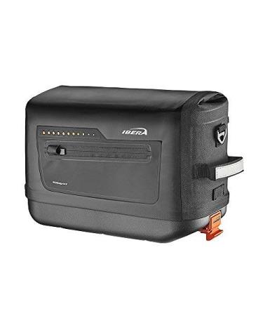 Ibera Bike Trunk Bag - PakRak Clip-On Quick-Release Waterproof Bicycle Commuter Bag Black