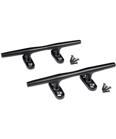 MIZUGIWA Boat Cleat Marine 316 Stainless Steel Open Base Deck Cleat Black 4 INCH - 2PCS