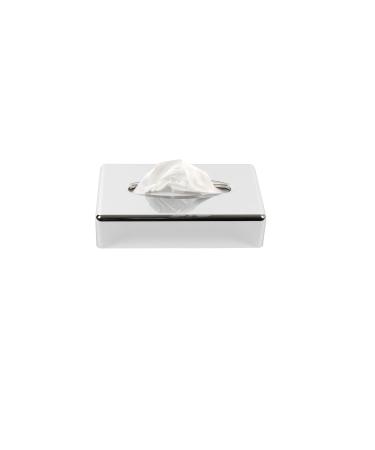 Hypafole cosmetic wiper box |Chrome -colored donor made of plastic |Modern minimalist design |Table and wall placement |with assembly set (chrome -colored plastic) chrome -colored plastic donor