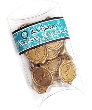 Adhesive Wax Seal Stickers 25Pk Pre-Made from Real Sealing Wax-Gold Initials (Initial B) - Buy Online on SooperMarket.com
