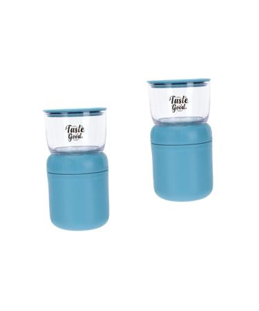 Alipis 2 Pcs Double Wall Cup Glass Coffee Mugs Double Layer Cup Soup Cup Picnic Food Jar Microwavable Coffee Mug Insulated Cup Stainless Steel Cup Red Milk Cup Student Portable