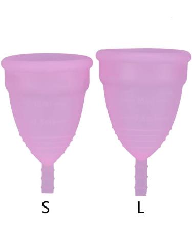 3 Colors 2PCs Reusable Menstrual Cup Set - Eco-Friendly Women's Hygiene Care (Purple) | Anti-Losing & Comfortable - Buy Online on SooperMarket.com