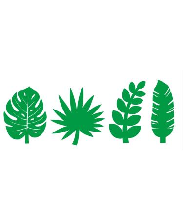 Cyodoos 24Pcs Tropical Palm Leaves Cupcake Toppers Green Glitter Tropical Cake Decorations Hawaii Luau Cupcake Picks for Plant Leaf Summer Tropical Theme Birthday Party Cake Decorations Supplies
