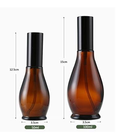Empty Refillable Amber Glass Spray Bottles 100ml - Black Atomizer & Dust Cap for Cosmetics Perfumes & Essential Oils | International Shipping - Buy Online on SooperMarket.com