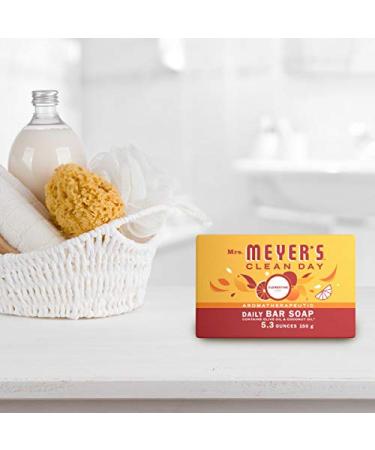 Mrs. Meyer's Clean Day Clementine Bar Soap - 5.3 oz | Cruelty-Free Formula with Essential Oils | Body & Hand Wash - Buy Online on SooperMarket.com