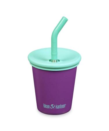 Klean Kanteen Kid Cup 10oz Stainless Steel Cup with Spill-Poof Straw Lid - Sparkling Grape