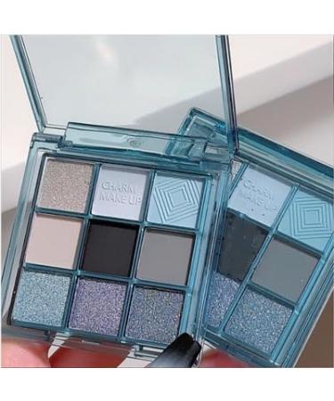 Lovelycat 9 Colors Glitter Eyeshadow Makeup Palette Matte High Pigmented Colorful Creamy Texture Eye Shadow Powder Natural Waterproof Long Lasting Eyeshadow Powder Cosmetics (E)