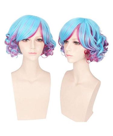 GJBXP 2018 Lolita Harajuku Short Ombre Wig Black Blonde Brown Heat Resistant Synthetic Hair Anime Cosplay Party Women Pink Ombre Blue Purple Ombre