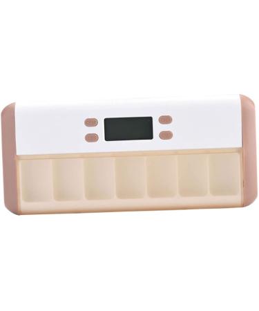 Elderly Pill Box 7 Compartment Intelligent Sealed Alarm Pill Box Portable Electronic Pill Timer-Reminder-Dispenser with Digital Screen Pill Box for Vitamins Brown