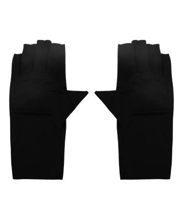 Hsthe Sea UV Gloves for Gel Nails 1 Pair UV Protection Gloves for Manicures Anti UV Gloves for Nail Lamp Manicures Dryer Nail Skin Care Fingerless UV Protection Gloves Protect Hands from UV Harm
