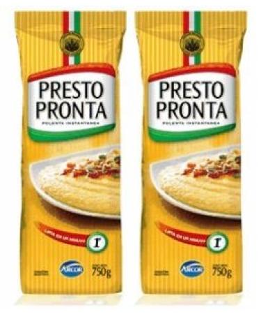 PRESTO PRONTA Polenta Instantanea 750 gr. - 2 PACK / Instant Cornmeal 1.65 lb - 2 PACK
