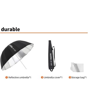 Godox UB-105S 41.3 Silver Parabolic Deep Reflective Umbrella with Diffuser Cover - Photography Studio Soft Light Umbrella - Buy Online on SooperMarket.com