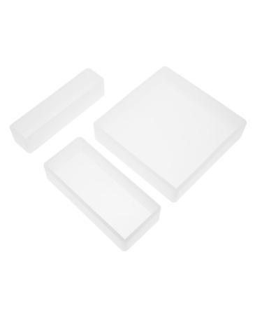 3pcs Mold Ornament Cuboid Home Support Diy Crafts Specimen Art Making Adornment Party Molds White 10X10cm