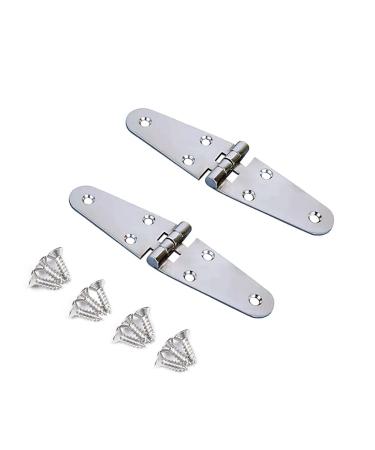 Mxeol Boat Stamped Strap Hinge Stainless Steel Marine Deck Strap Door Hinges 5.8" x 1.5" Pair