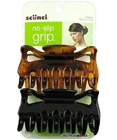 Scunci No-Slip Grip Jaw Clips, 9 cm 2 ea
