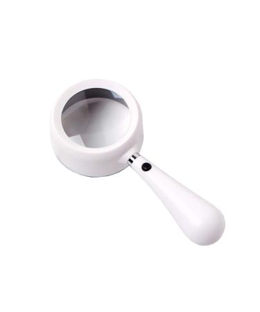 XENITE Magnifying Glass High-Definition Magnifying Glass 20 Times Handheld Light with LED Lights High-time Maintenance Identification Elderly Students Children Reading Magnifying Glass (Color : WH M