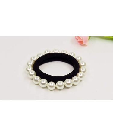 Suoirblss Imitation Pearl Hair Elastics - 5 PCS Elastic Bands for Ponytails and Bracelets - Buy Online on SooperMarket.com
